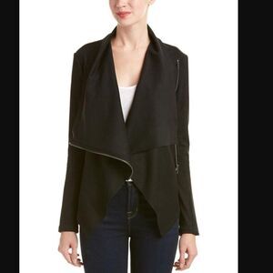 Vigoss Asymmetrical Vegan Suede Wrap Moto Jacket | Size S